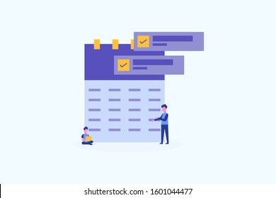 online schedule illustration concept for web landing page template, banner, flyer and presentation