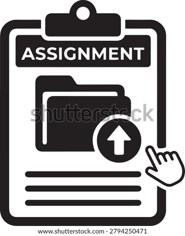 Online school assignment submission upload vector icon