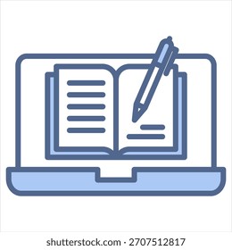 Online Schule blau Symbol Vektorgrafik