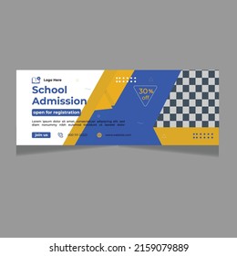  Online School  education admission cover photo design 