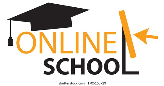 Online school education banner vector flat design element