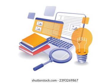 Online school education illustration concept