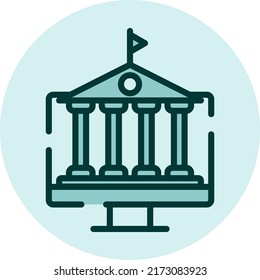 Online school education, illustration, vector on a white background.