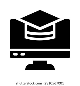 online school glyph icon illustration vector graphic