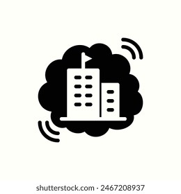 online school icon, isolated black style icon