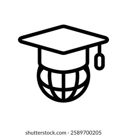 Online School icon, Line Vector graphics
