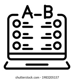 Online-Schulsymbol. Umriss-Online-Schule, Vektorsymbol für Webdesign einzeln auf weißem Hintergrund