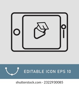 Icono de Escuela en línea aislado en estilo mínimo de glifo. Iconos de ecología lineal. Símbolo sencillo de sostenibilidad ambiental. EPS de trazo editable 10