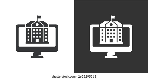 Online school icon. Solid glyph series icon