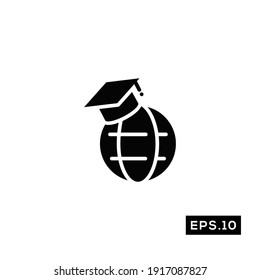 Online School Icon Vector. Education Symbol Silhouette Vector 