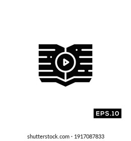 Online School Icon Vector. Education Symbol Silhouette Vector 