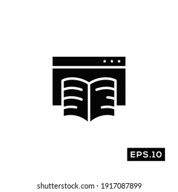 Online School Icon Vector. Education Symbol Silhouette Vector 