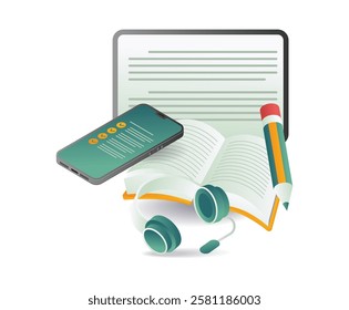 Online school information concept illustration