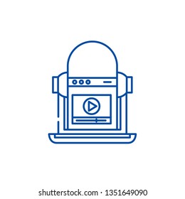 Online school line icon concept. Online school flat  vector symbol, sign, outline illustration.