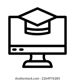 online school line icon illustration vector graphic