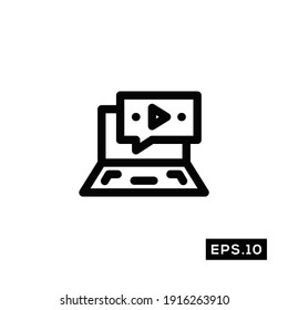 Online School Line Icon Vector. Education Symbol Vector 