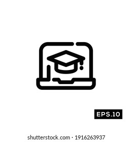 Online School Line Icon Vector. Education Symbol Vector 