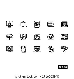Online School Line Icon Vector. Education Symbol Vector 