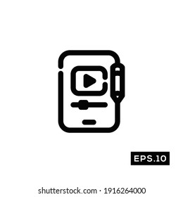 Online School Line Icon Vector. Education Symbol Vector 