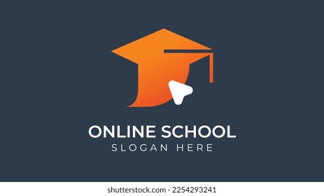 Online School logo and Graduation Logo Design Vector