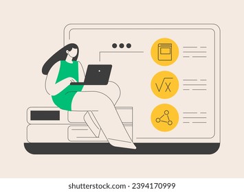 Online school platform abstract concept vector illustration. Homeschooling in covid-2019 qarantine, online education platform, digital classes, virtual courses, LMS for school abstract metaphor.