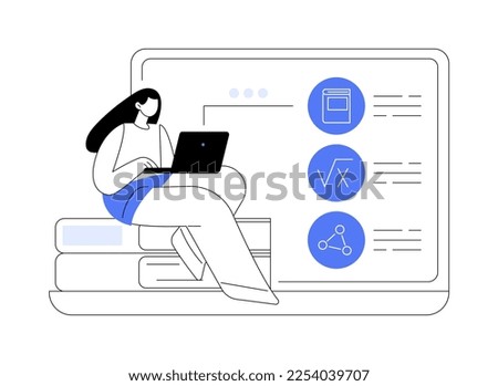 Online school platform abstract concept vector illustration. Homeschooling in covid-2019 qarantine, online education platform, digital classes, virtual courses, LMS for school abstract metaphor.