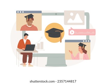 Online school platform isolated concept vector illustration. Homeschooling in covid-2019 qarantine, online education platform, digital classes, virtual courses, LMS for school vector concept.