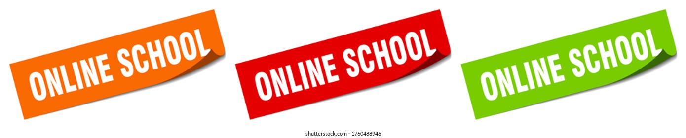 online school sticker. online school square isolated sign. online school label