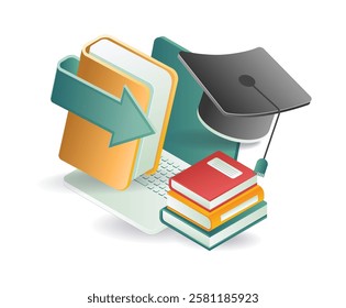 Online school student education data concept