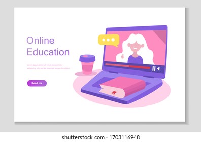 Online school studies from home, university remote learning, getting a degree by taking online courses. Online education system. Digital classroom, flipped class, blended learning and smart classroom