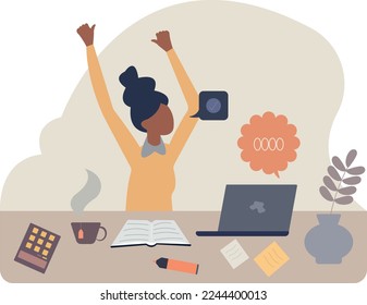 Online school study and distant educational web learning .Flat vector illustration.