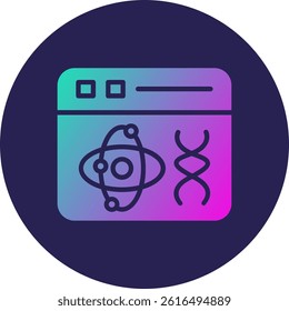 Online science Glyph Circle Gradient Icon