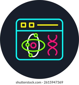 Online science Line Multi Colour Circle