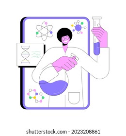 Online Science tutoring abstract concept vector illustration. Personalised learning, online educational platform, homeschooling in covid-2019 quarantine, science video lessons abstract metaphor.