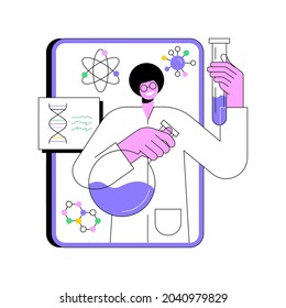 Online Science tutoring abstract concept vector illustration. Personalised learning, online educational platform, homeschooling in covid-2019 quarantine, science video lessons abstract metaphor.