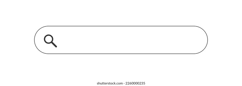 Online search box template. Search engine website blank search field.