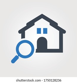 Online search home icon (simple vector illustration)