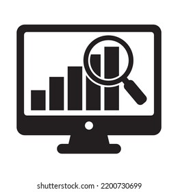Online search icon. Graph analysis sign icon in trendy flat style isolated on white background.