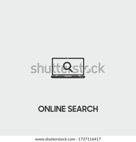 online search icon. online search vector on gray background