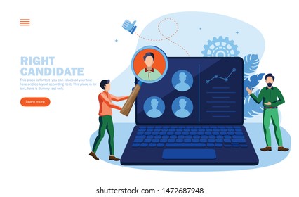 online search for right candidate vector illustration concept