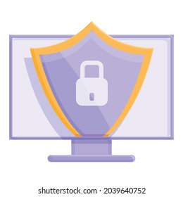 Online Secure Data Icon Cartoon Vector. Privacy Policy. Private Website