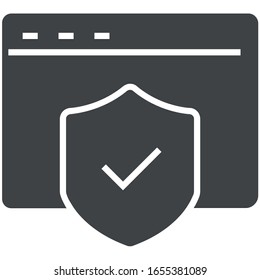 online security black icon on white background