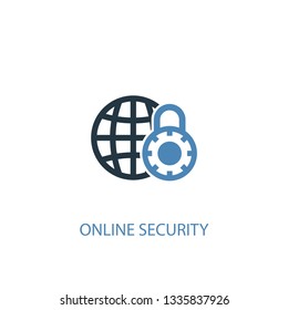 online security concept 2 colored icon. Simple blue element illustration. online security concept symbol design. Can be used for web and mobile UI/UX