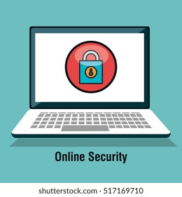 online security flat icons