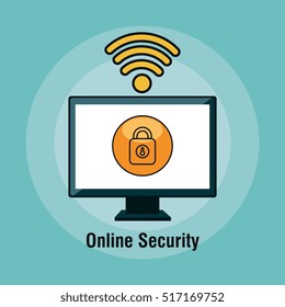 online security flat icons