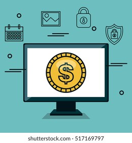 online security flat icons