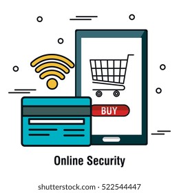 online security flat icons