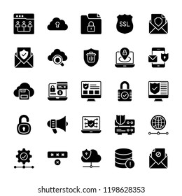 Online Security Glyph Vectors Set 