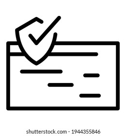 Icono de seguridad en línea. Icono de vector de seguridad en línea de esquema para diseño web aislado en fondo blanco