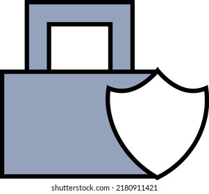 Bloqueo de seguridad en línea, ilustración, vector sobre un fondo blanco.